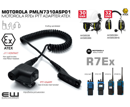 Motorola PMLN7310ASP01 (Atex) PTT Adapter (R7Ex, DP4X01Ex)