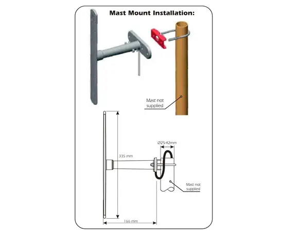 Baseantenne Sirio HGO 433-868 UHF dipol 400-470 MHz 5 meter kabel m/SMA. Integrert veggfeste