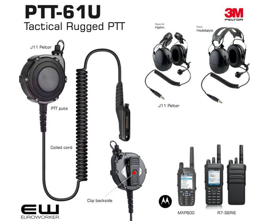 Tactical PTT with 7.1 mm Nexus female jack
Large Tactical PTT with 7,1 mm Nexus female jack for Peltor/A-kabel Headset and M16 Connector for R7/MXP600/660 radios. PTT adapter for radio communication. Developed for easy use even when wearing gloves. Designed for rugged use and for high reliability and long life under extreme conditions. ALL cords feature spiral shielding for superior protection from radio frequency (RF) and electro-magnetic (EM) interference.
