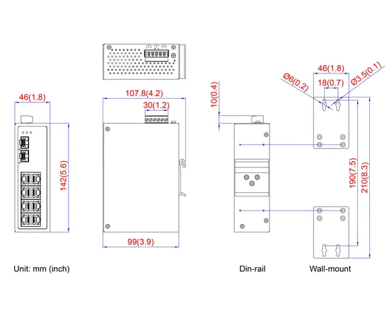 Leonton 10 Posrt SFP Switch Mediaconverter