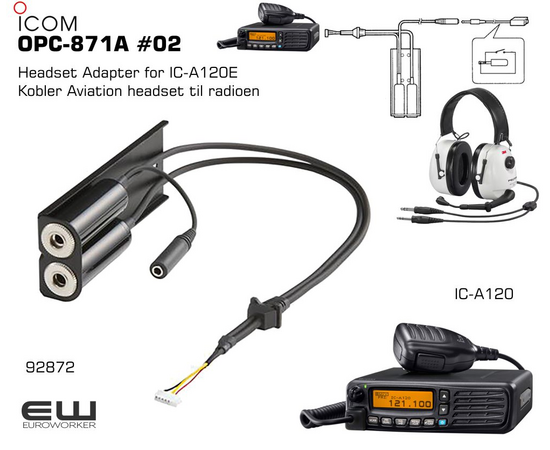 ICOM OPC-871A #02  Headset Adapter for IC-A120E