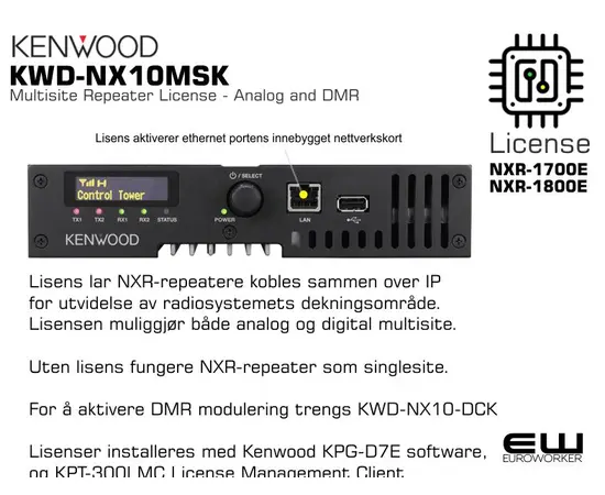 Kenwood KWD-NX10-DCK - Multisite Repeater License - Analog and DMR (NXR-1000 serie)