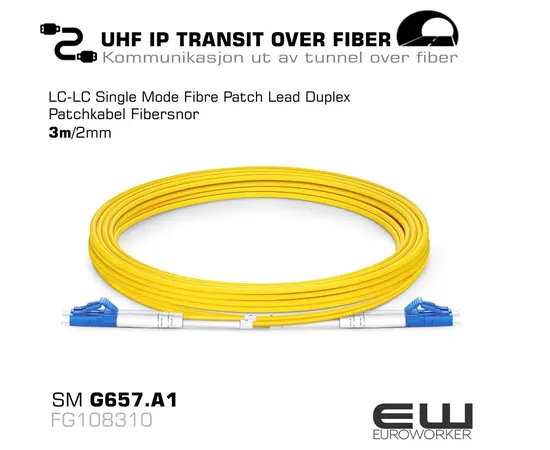 LC-LC Single Mode Fibre Patch Lead Duplex 3m