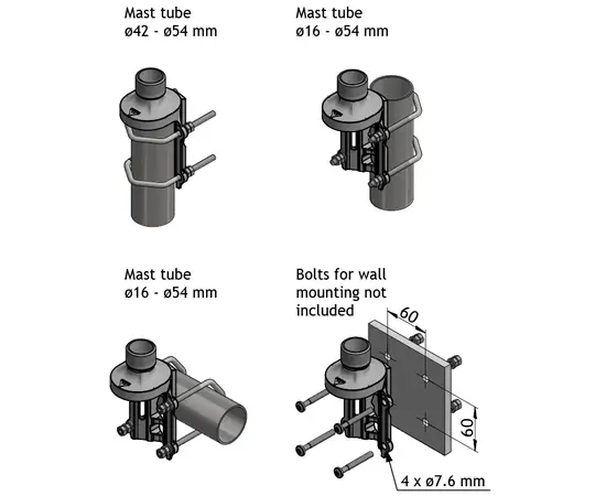 Procom LW-SS-1" -  Universal G1" Mast Mount Clamp (110000394)