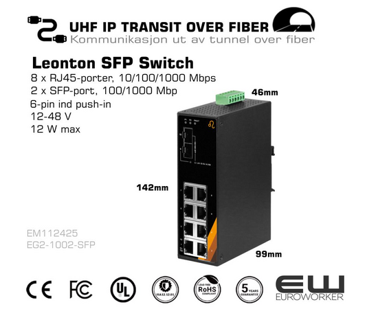 Leonton 10 Posrt SFP Switch Mediaconverter