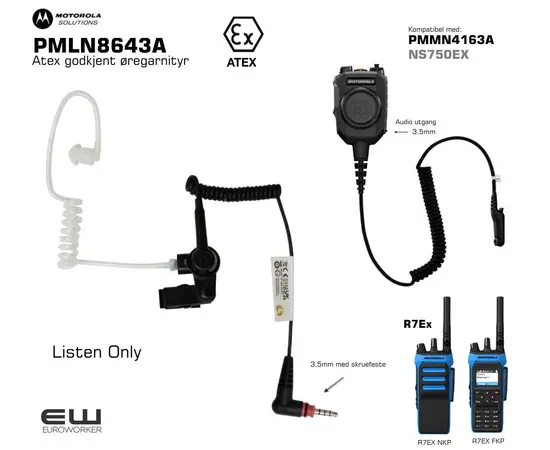 Motorola PMLN8643A - 3,5mm Atex Listen Only Earpiece