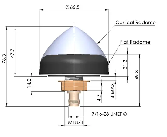 calian GNSS-TW-3990XF-ANT Multi-Constellation Full-Band Antenna (37dB typical)