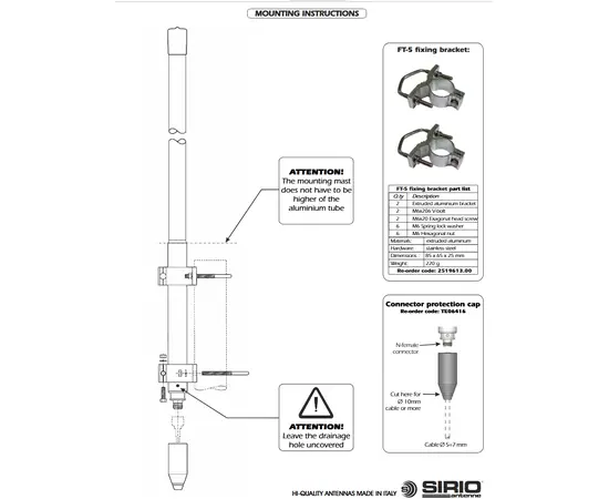 Sirio SPO-145-2 VHF Baseantenne Dipole Rundstrålende (145-175 MHz)