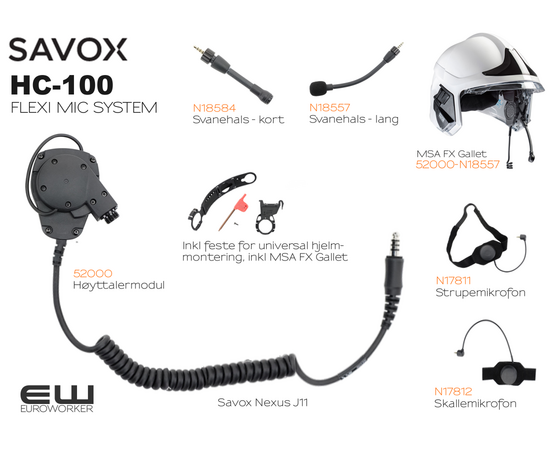 Savox C-C550 Kombinert Monofon & PTT Adapter Røykdying (Motorola R5, DP2-serie, DP3-serie, MTP-serie)-L552172-10B1100