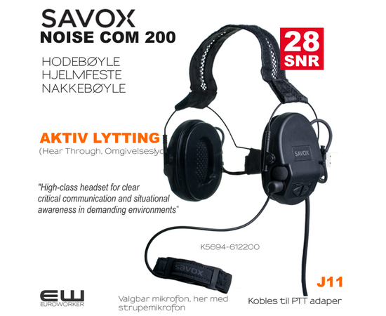 Savox NOISECOM NC200 Tactical Around Ear Headset for Trics - K5694-112200