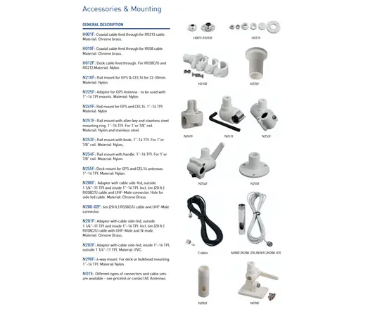 Antenne 1" Adapter tubes (G1" - 11 - 14TPI) - N280-01F N280-03F N280-04F