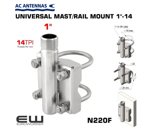 AC Antennas N220F - Universelt Mastefeste (1" - 14TPI)