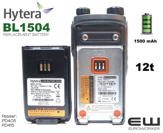 Hytera batteri 1500 mAh til PD4- / PD5- / PD6-serien