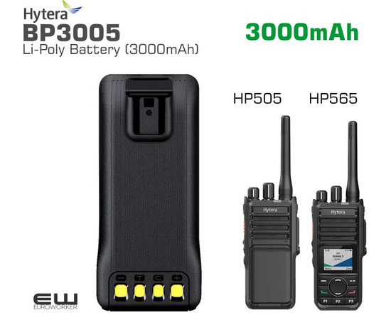 Hytera BP3005 - 3000mAh Li-Poly batteri (HP505, HP565)