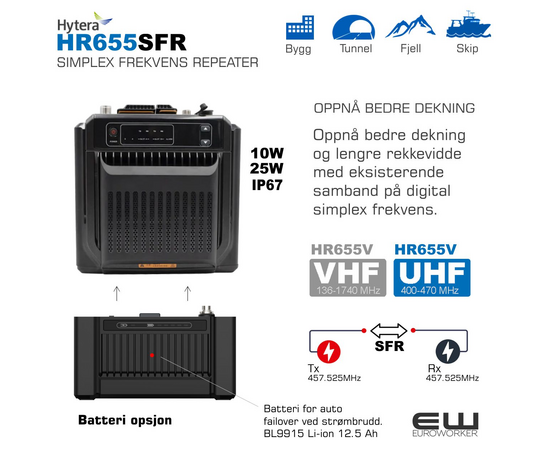 HR655 med Single Frequency Repeater Licence
