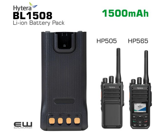 Hytera BL1508
    1500mAh
    Li.ion
    Replacement Battery
    USe with Hytera HP505, HP565