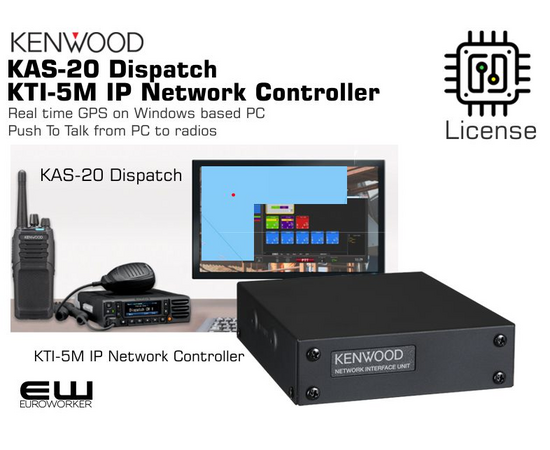 KTI-5M (IP System Controller) er en nettverksadapter for Kenwoods digitale DMR-repeatere. Produktet fungerer som en bro som kobler repeateren til et IP-nettverk, noe som muliggjør avanserte funksjoner som utvidet dekning og integrasjon med andre systemer.

Nøkkelfunksjoner:

    Multi-Site IP-nettverk: Lar deg koble sammen flere repeatere over et IP-nettverk for å skape et større dekningsområde.

    IP-konsollintegrasjon: Støtter AIS (Application Interface Standard) for å koble DMR-systemet til en IP-basert dispatch-konsoll for sentral styring og kommunikasjon.

    Tredjepartsintegrasjon: Muliggjør tilkobling til tredjepartsapplikasjoner for for eksempel taleopptak og styring av anrop.