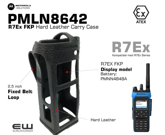 Motorola PMLN8642 - R7Ex FKP Hard Leather Carry Case  (Fixed Belt Loop)_euroworker