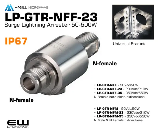 McGuill Microwave LP-GTR-NFF-23  Surge Lightning Arrester 50-500W