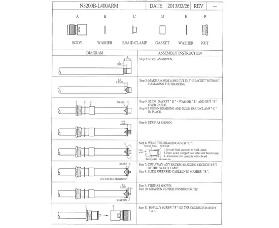 N male for FF400LSFROH-ARM, 2 image
