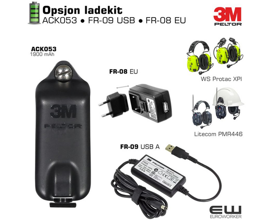 3M Peltor WS Protac XPI FLX2 - Bluetooth Headset med konnektor for kablet tilkobling til håndholdt radio-MT15H7P3EWS6-111   MT15H7AWS6-111_euroworker