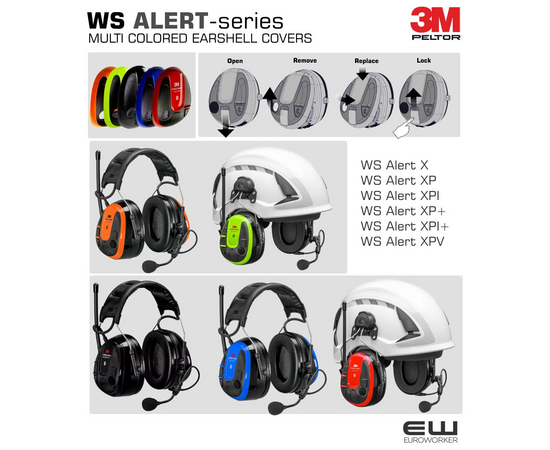 3M Peltor WS Alert Multicolored Earshell Covers