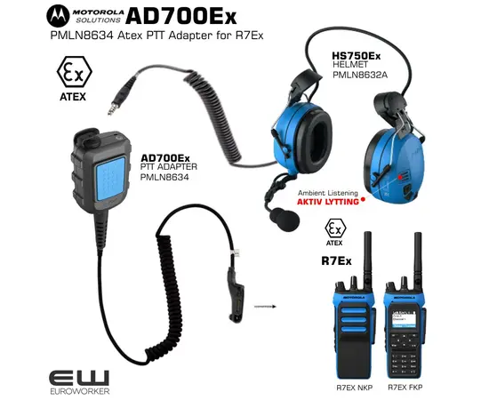 Savox AD700Ex Atex PTT adapter for Motorla R7Ex - AD700EX - PMLN8634  - EUROWORKER