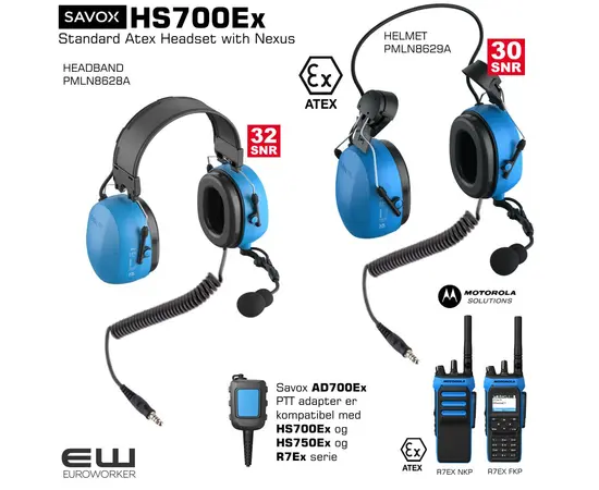 Savox HS700Ex Atex Industry Headset for External PTT (Nexus J11)_euroworker