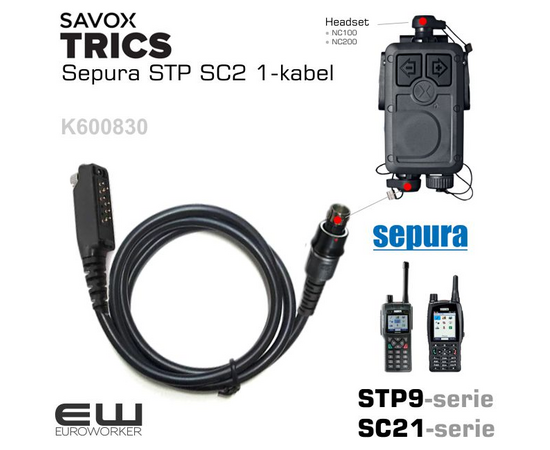 Savox Trics 1-Cable for Sepura STP/SC21