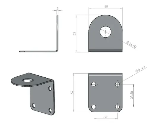 Scan Antenna 10000-141 - Polert stål Mast- og rekkeverkfeste (lette antenner)