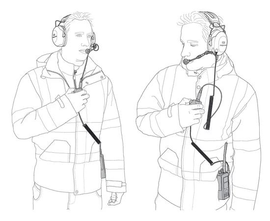 3M Peltor CH-3 Hi-Viz med PTT Adapter til Icom IC-A16E, F2000, F29SR2 mfl..Hjelm MT74H52P3E-110-200-71621 Hodebøyle MT74H52A-110-200-71621