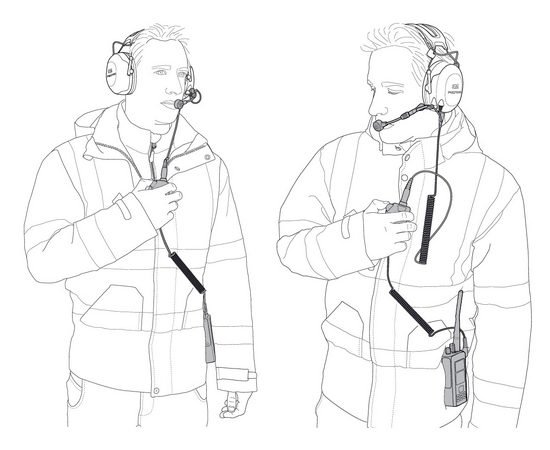 3M Peltor CH-3 Hi-Viz med PTT Adapter til Icom IC-A16E, F2000, F29SR2 mfl..Hjelm MT74H52P3E-110-200-71621 Hodebøyle MT74H52A-110-200-71621