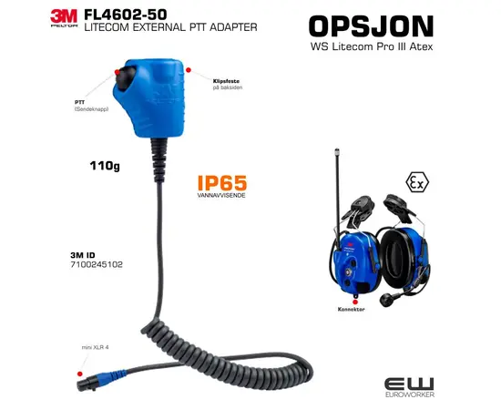 3M Peltor Intrinsic Safe - WS LiteCom Pro III Atex - euroworker