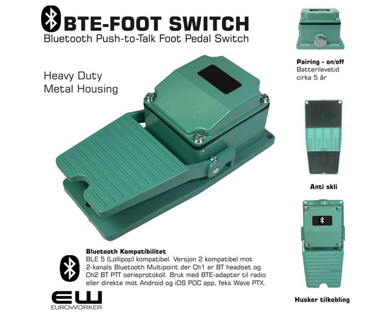 BTE-R7 - Bluetooth Headset & PTT Adapter for Motorola R7-serie (Støtter Peltor PTT protokoll)