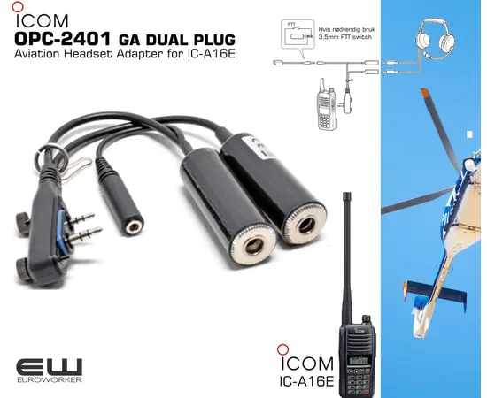 Icom OPC-2401 GA DUAL PLUG for IC-A16E