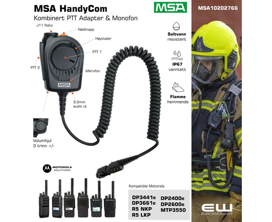 MSA HandyCom MSA PTT Adapter & Monofon for Motorola R5, DP2000, DP3000, MTP3000-serier_10202766