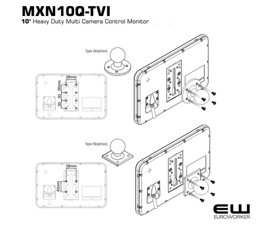 MXN10-TVI - 10" Heavy Duty Quad Multi View Monitor (4 kameraer)