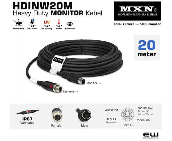20m - MXN Heavy Duty Standard Cable - HDINW20M