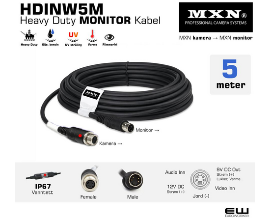 5m - MXN Heavy Duty Standard Cable - HDINW5M
