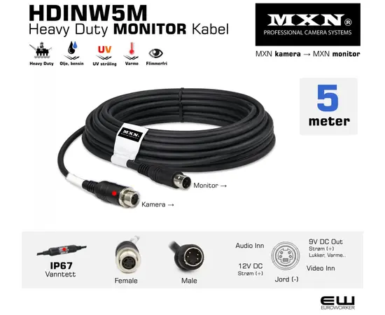 5m - MXN Heavy Duty Standard Cable - HDINW5M