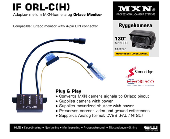 MXN IF ORL-C(H) - INTERFACE 1-CAM FOR ORLACO MONITOR (4-PIN DIN)