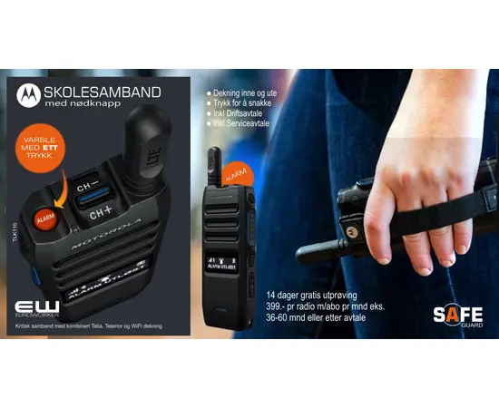 Motorola TLK110 Skolesamband - Komplett Kryptert Radiosamband over LTE & WiFi