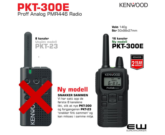 Kenwood PKT-300E PMR446 Analog Radio: Liten, Enkel og Klar til Bruk!