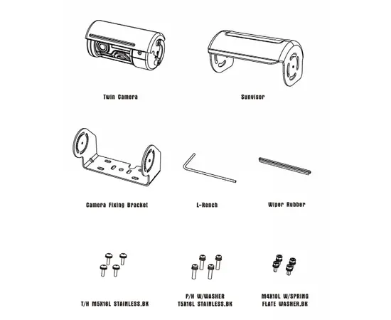 MXN MXN94C  Twin Camera  - 150° & 53° Vidvinkel og Fokuskamera med Motorisert Deksel