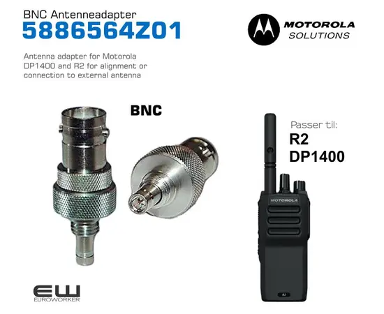 Antenna adapter for Motorola
DP1400 and R2 for alignment or
connection to external antenna