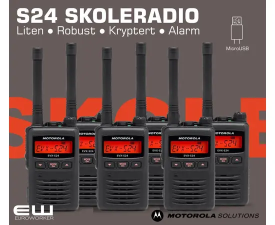 Komplett Bundle - Motorola S24 med rekkelader - Oppsett for bruk i skolemiljø