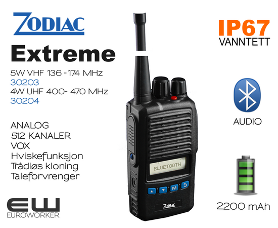 Zodiac Zodiac Extreme BT UHF & VHF (Analog, Rugged, Vanntett, Bluetooth)