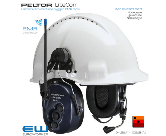 3M Peltor LiteCom PMR 446 - Innebygget 446MHz radio MT53H7A4400-EU MT53H7P3E4400-EU