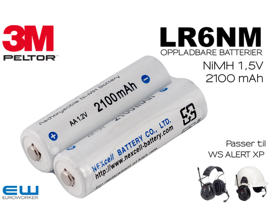 3M Peltor LR6NM Oppladbare Batterier (WS Alert XP)(710006468)