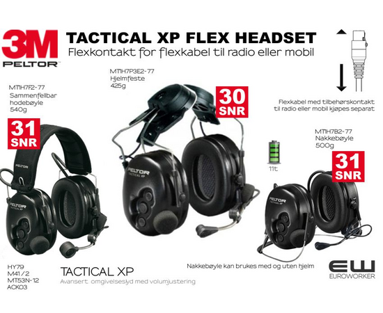 3m-peltor tactical xp flex headset -MT1H7B2-77 MT1H7P3E2-77 MT1H7F2-77